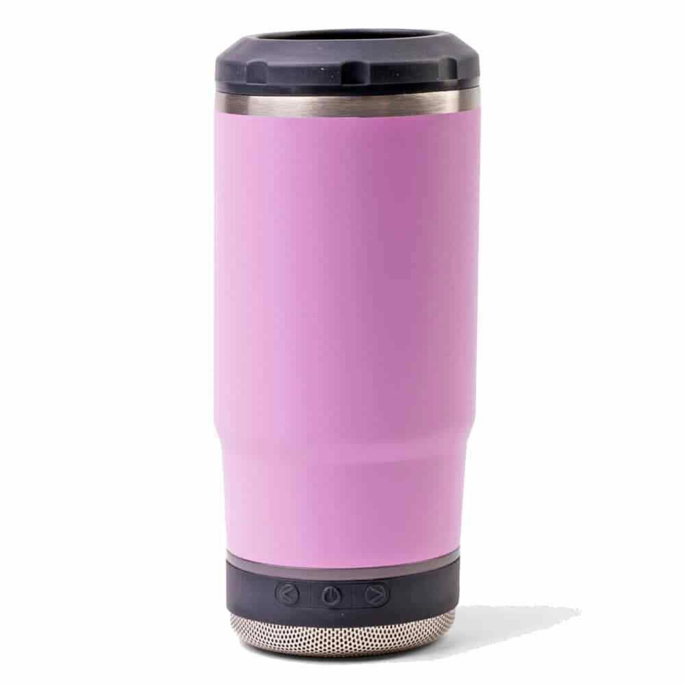 Pink Vibe Can Cooler with Bluetooth Speaker